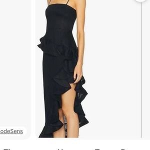 Zimmermann Black High Low Ruffle Dress